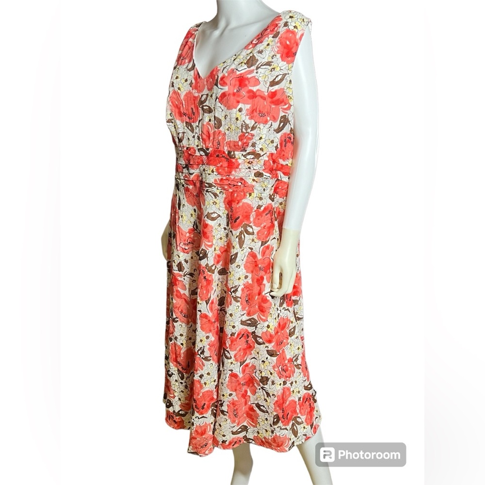 Sleeveless floral ladies dress size 20W Robbie Bee